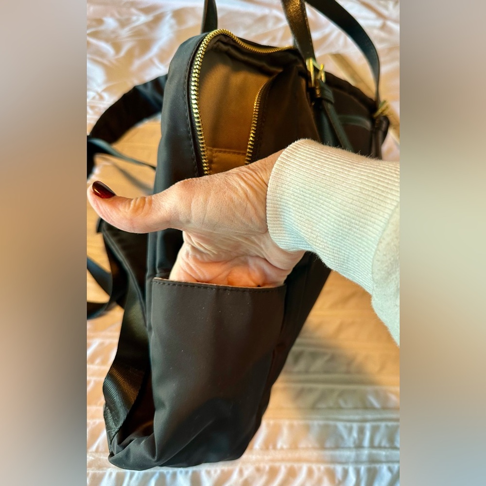 Tutilo New York Black Vegan Backpack Bag Purse School Diaper Bag. Pre-owned. - Picture 13 of 14
